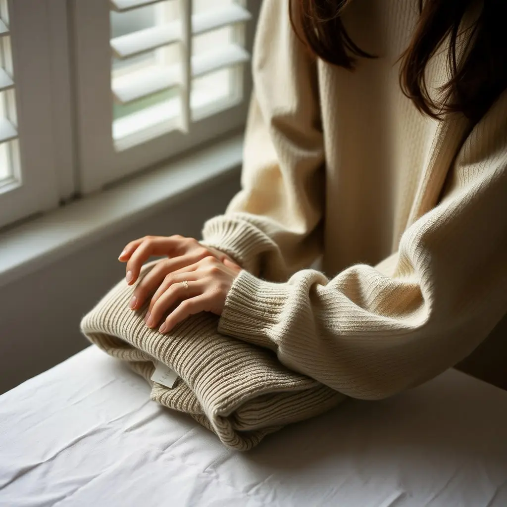 Editorial photograph evoking Luca Faloni’s knitwear