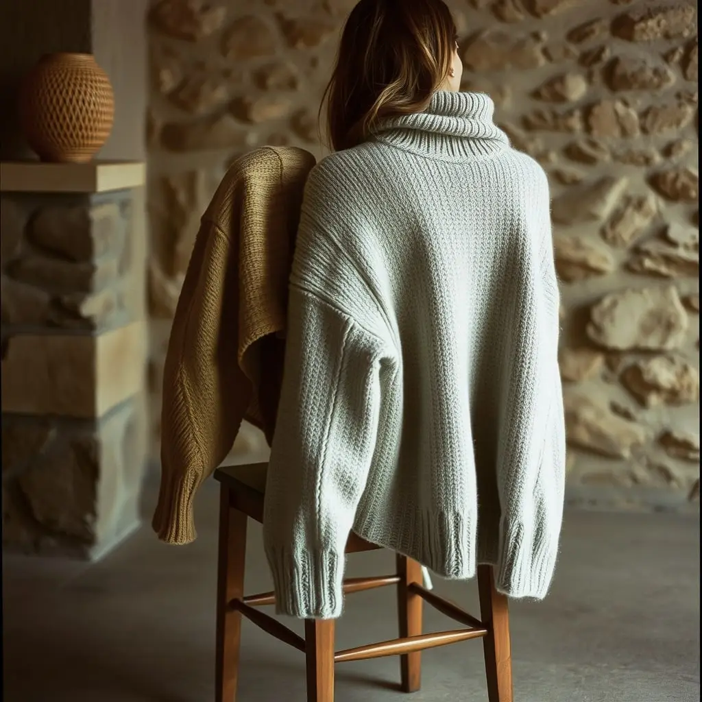 Editorial photograph evoking Brunello Cucinelli’s knitwear